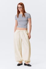 Off-white - Low Rise Ruched Drawstring Trousers - 0