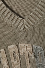 Verwaschenes Beige - Heartbeat - Strickpullover aus Baumwolle mit Patch-Print - 6