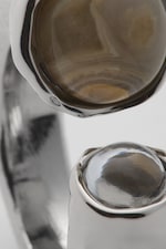 Silver - Open Organic Stone Ring - 2