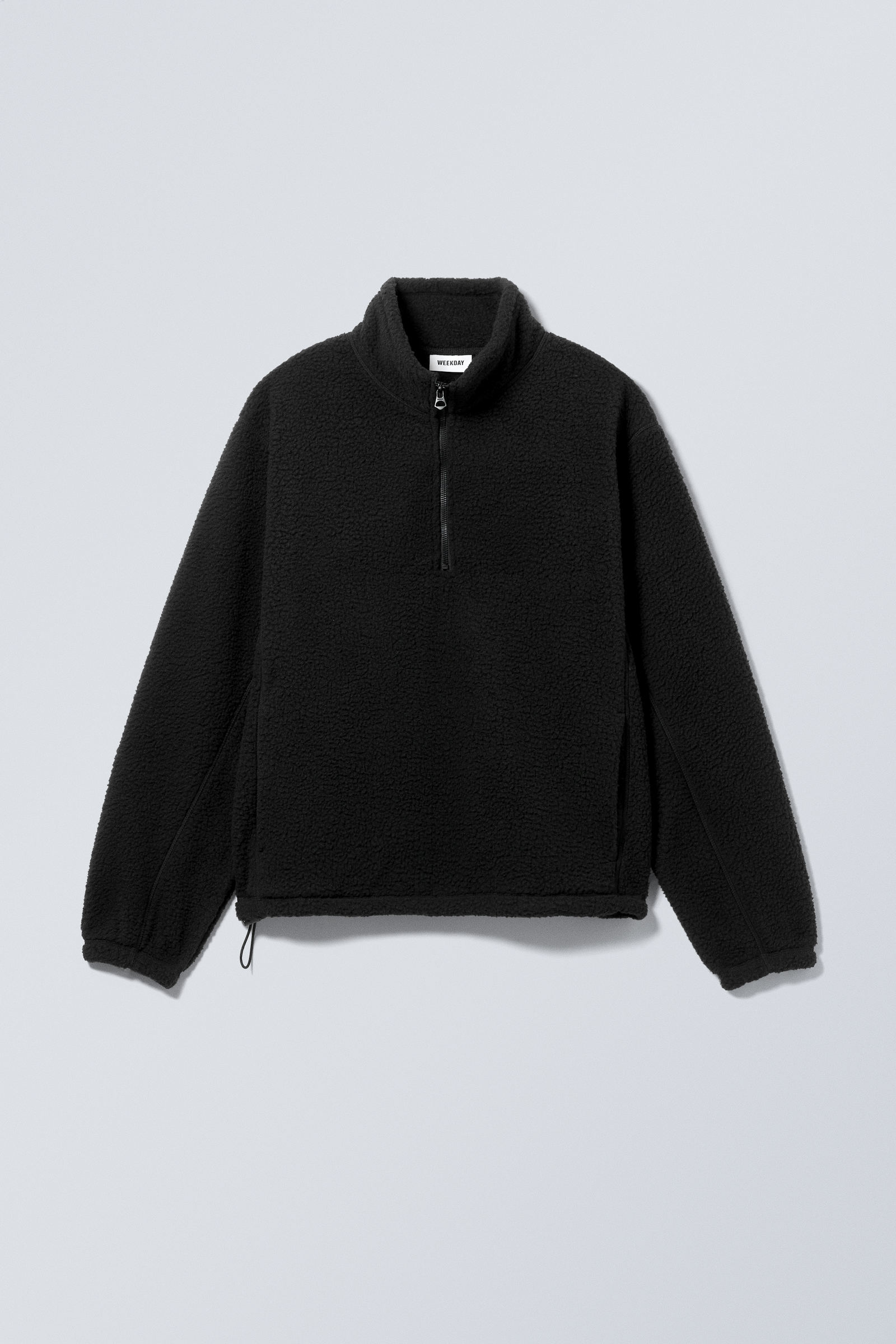half-zip fleece sweatshirt - Black | Weekday WW