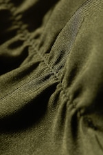 Vert foncé - Bas de bikini brésilien froncé taille mi-haute - 5