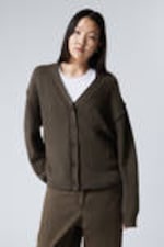 Dunkelgrau - Strickjacke aus Baumwolle - 0