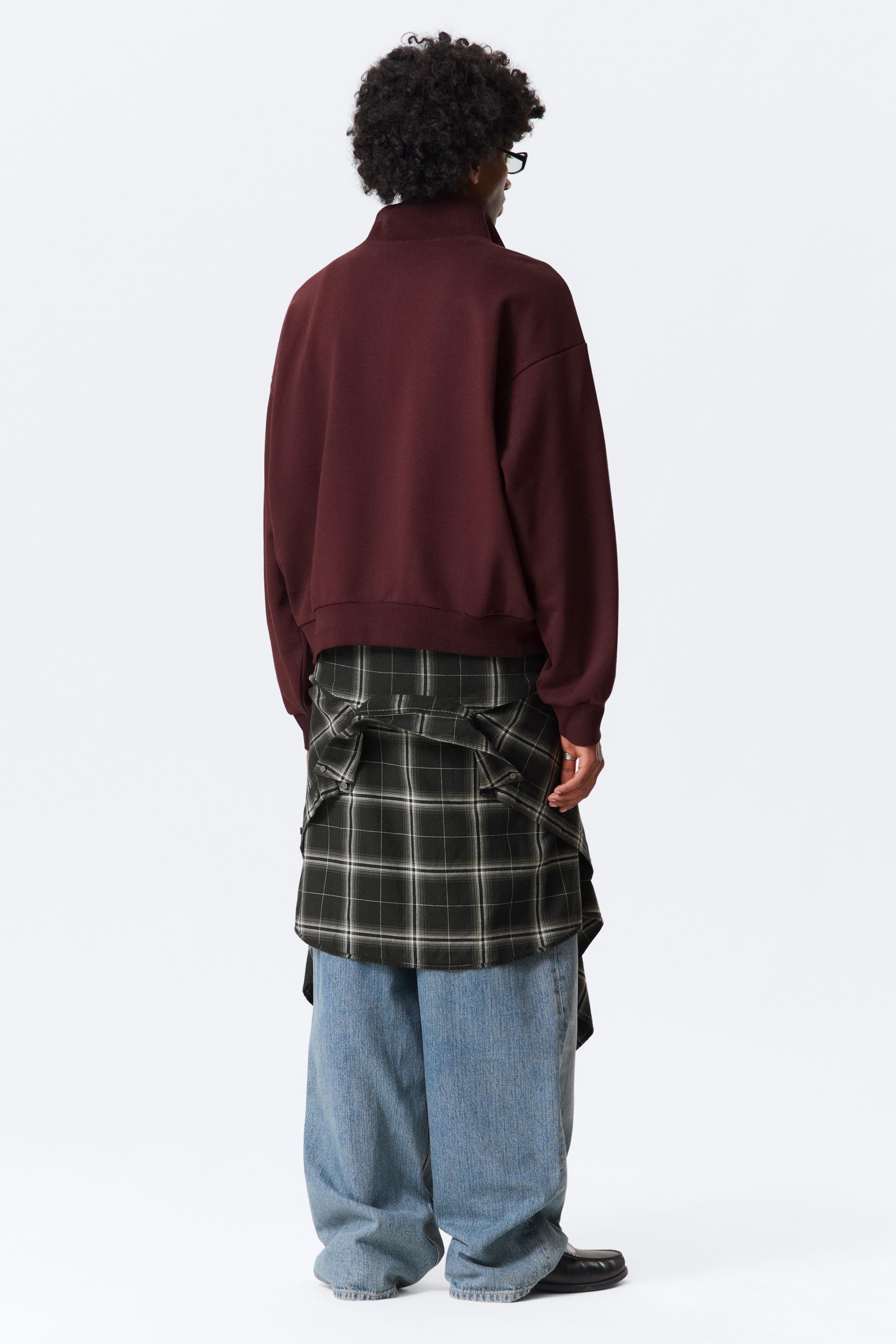 Grösseres Bild ansehen: Lockeres Sweatshirt mit halbem Reißverschluss - Dunkelrot - HERREN | H&M CH 3