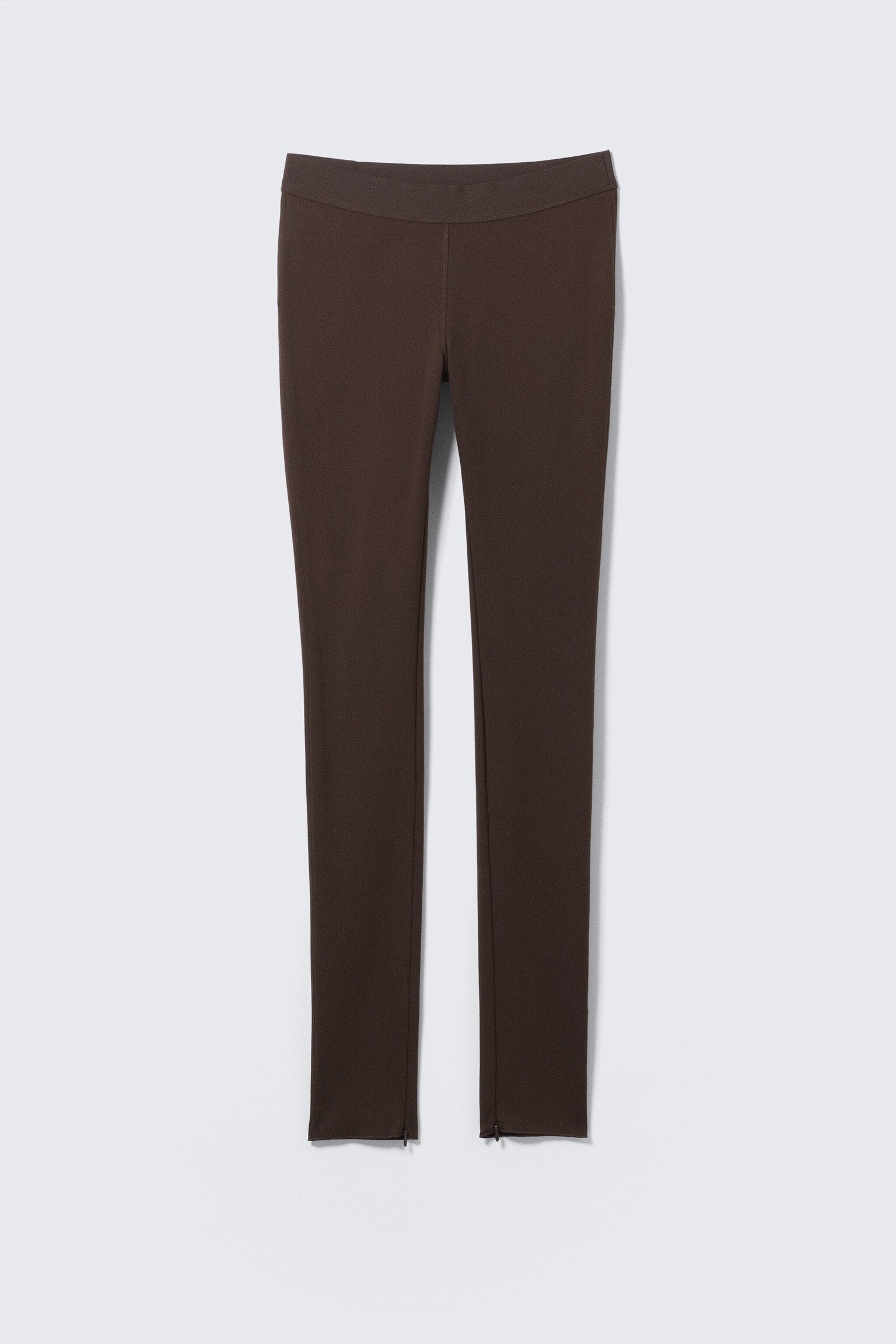 Stretchhose mit Reißverschluss - Dunkelbraun/Dunkel - 2