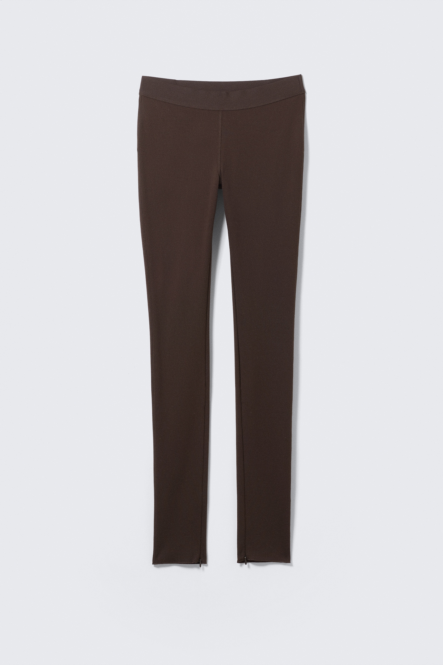Stretchhose mit Reißverschluss - Dunkelbraun/Dunkel - 2