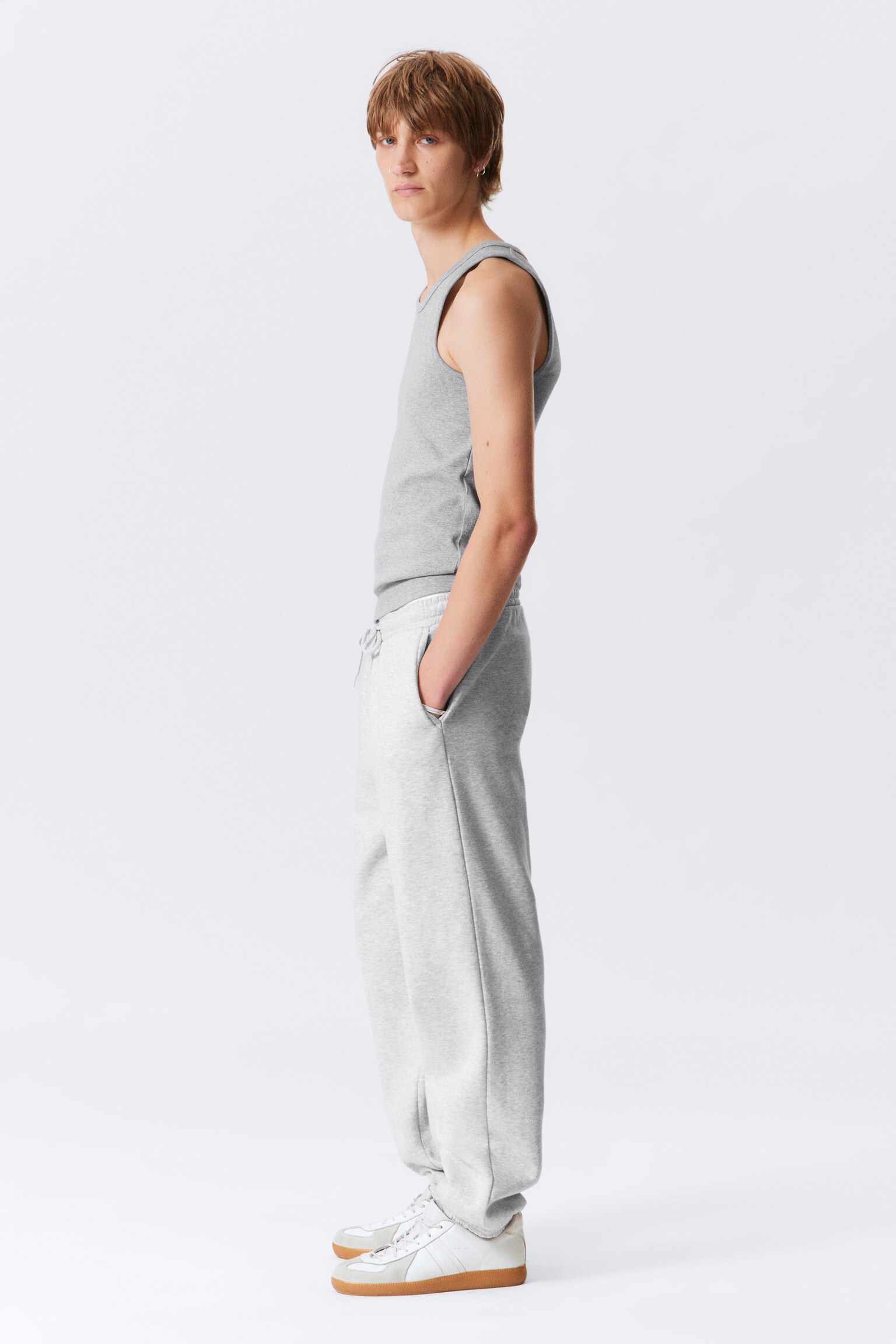 Calças de fato de treino padrão - Cinzento claro - 6