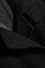 Svart fiskebein - Kåpe i ullblanding med belte - 5