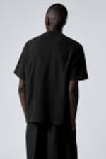 Schwarz - Fish-Eye Teddy - Bedrucktes kastiges T-Shirt - 2