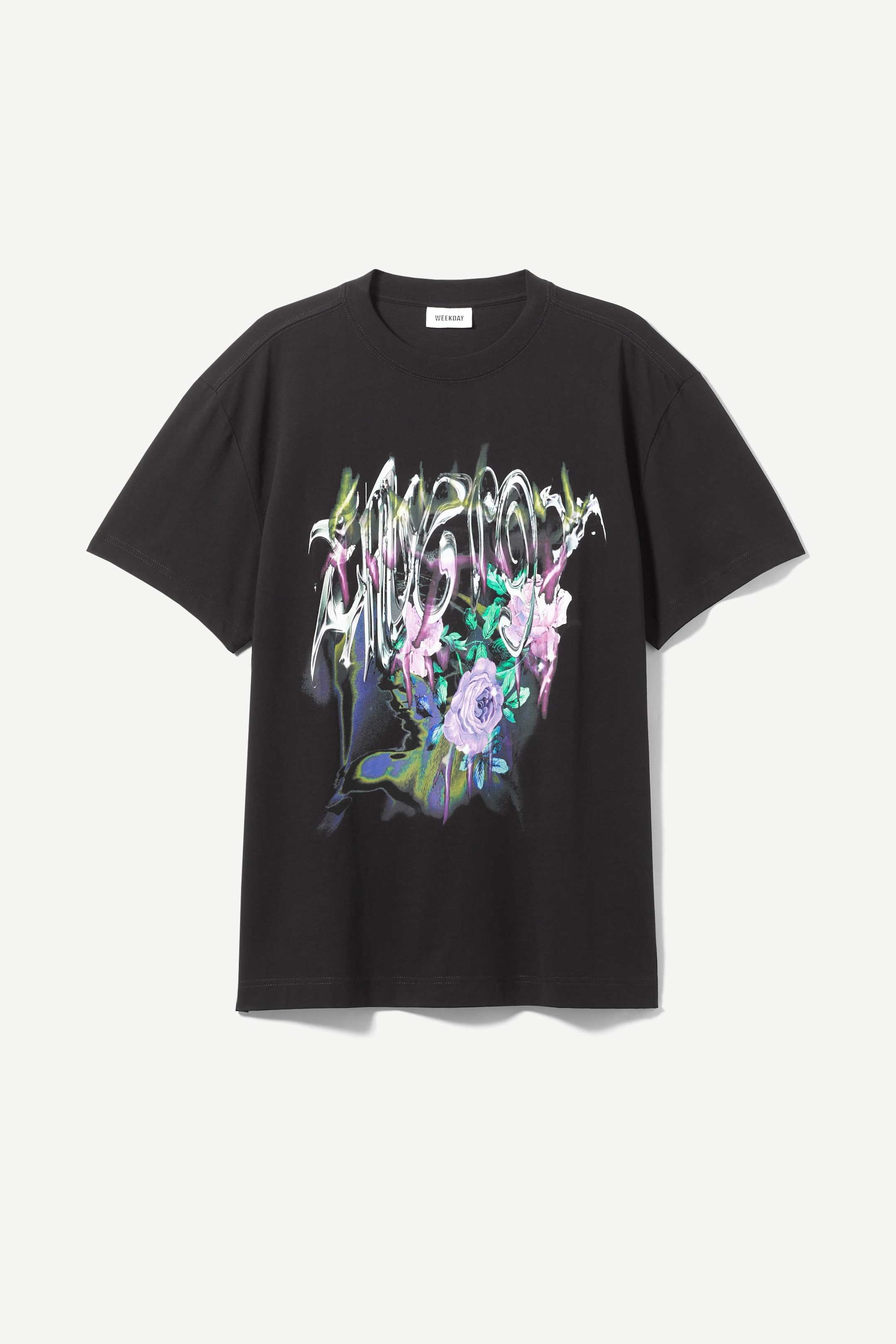 Black w flowergy - T-shirt oversize à imprimé graphique - 0