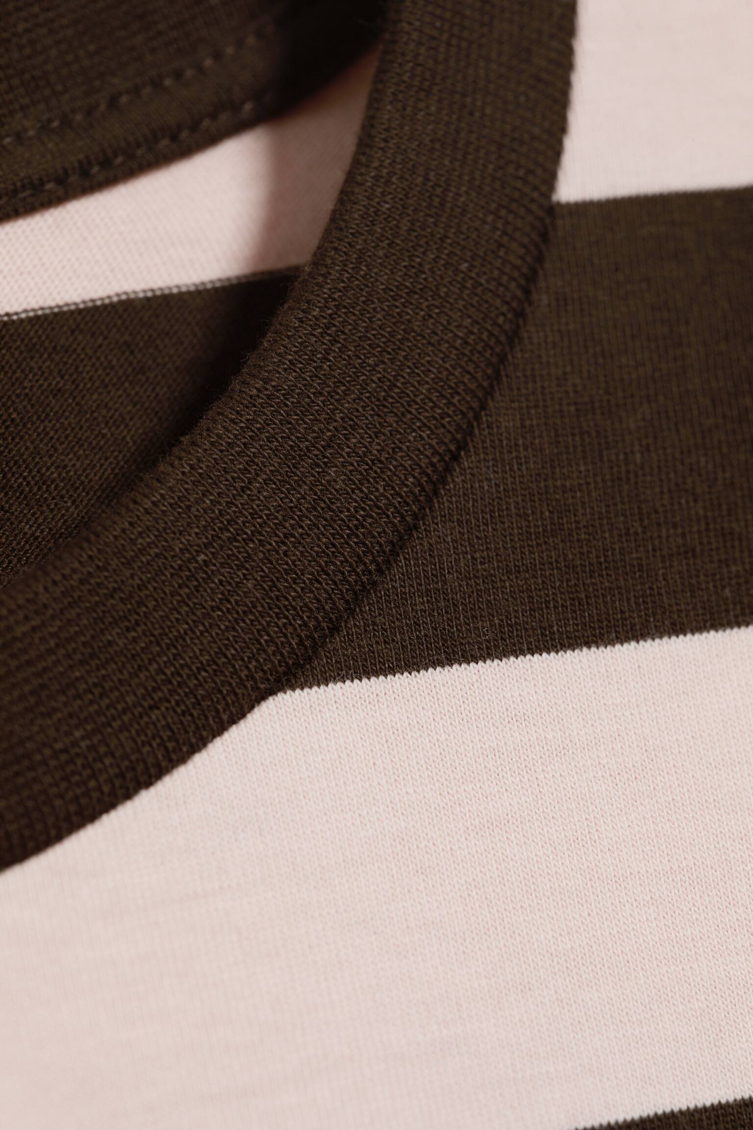 Langermet bomulls-T-skjorte-Striped Dark Brown/Dusty Pink - 3