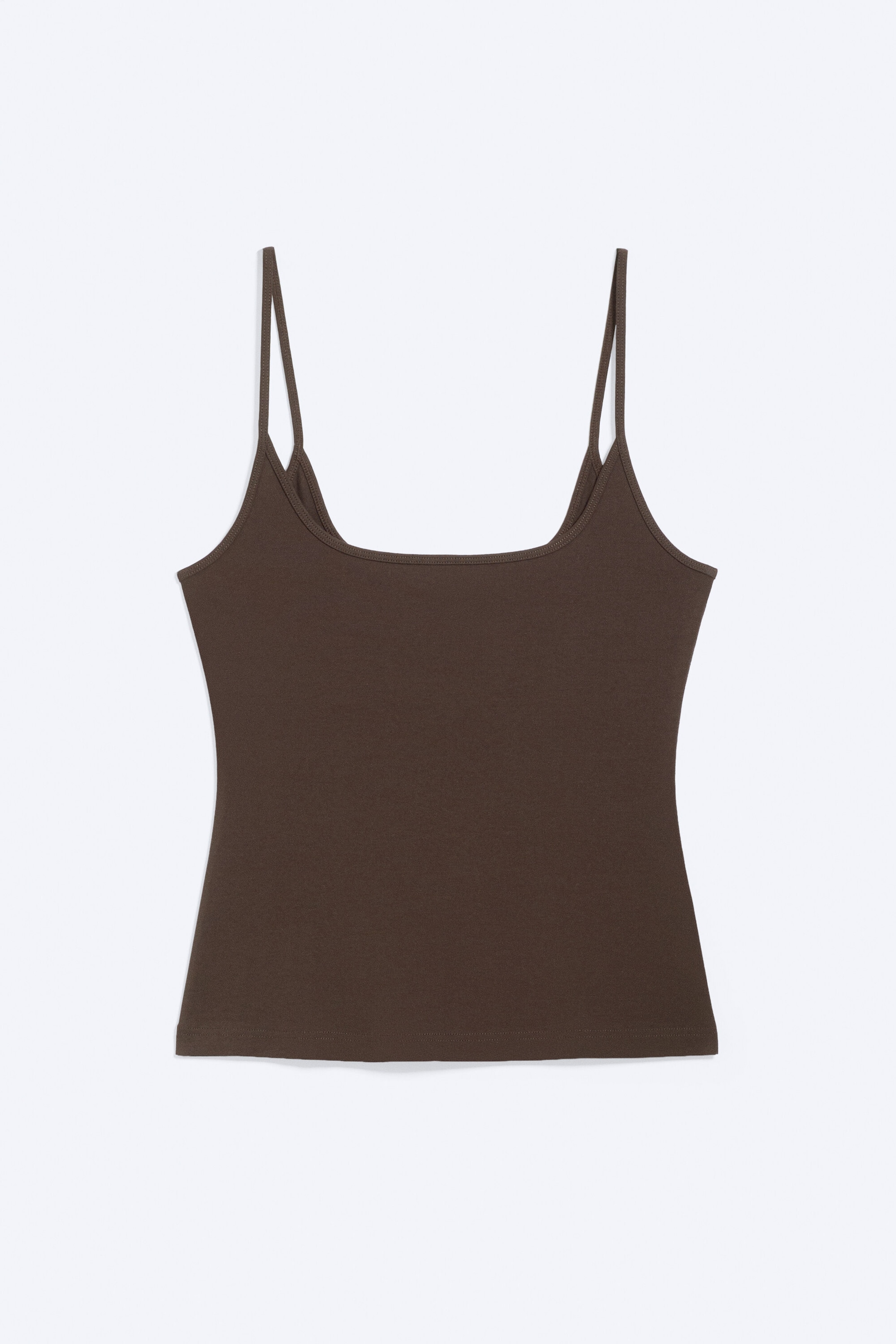 Mørkebrun - Slim stropp tanktopp - 3