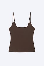 Mørkebrun - Slim stropp tanktopp - 3