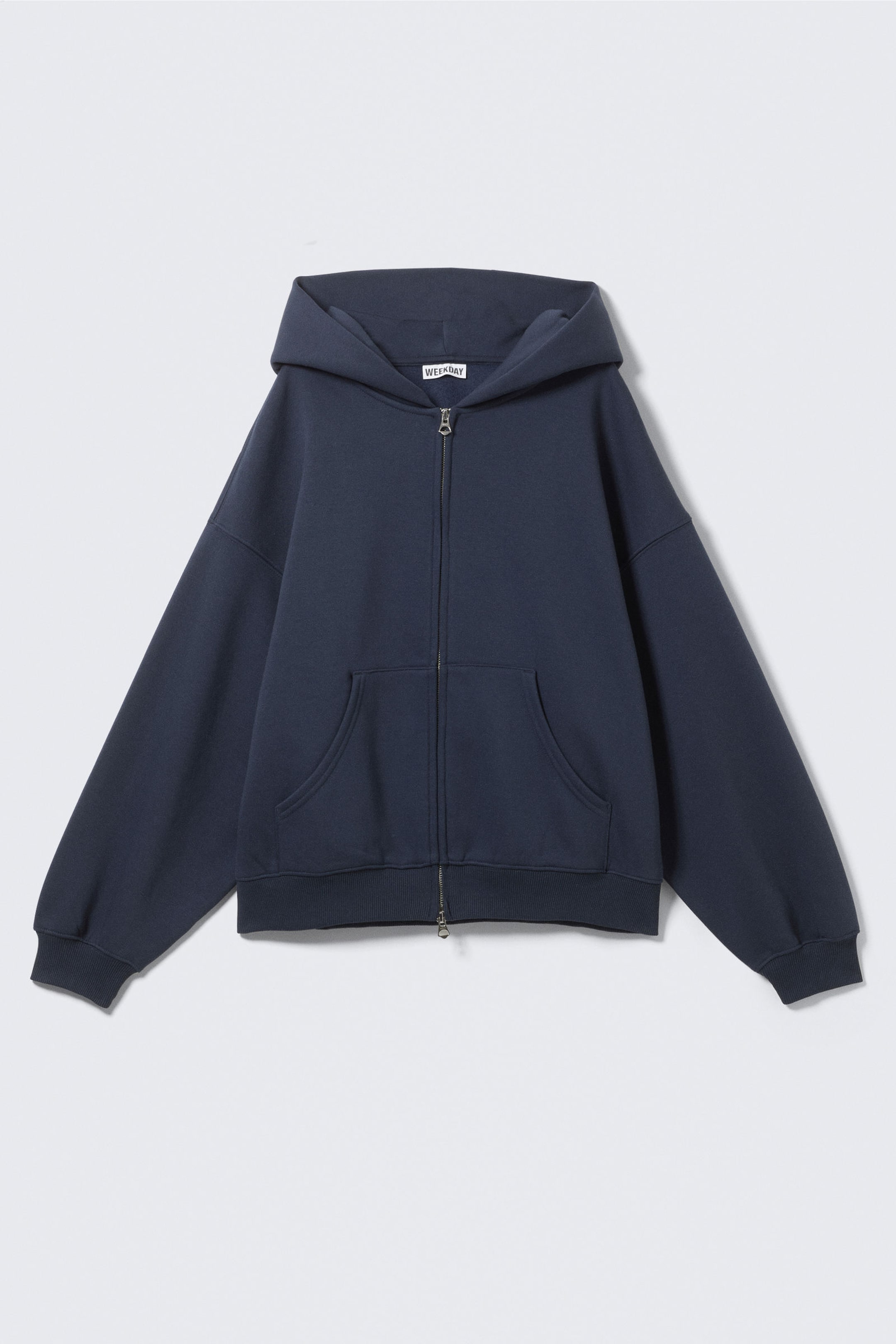 Marineblau - Oversized-Hoodie mit Reißverschluss - 1