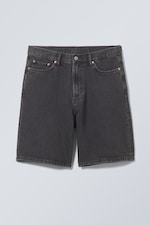 Tuned Black - Galaxy Mid Rise Loose Denim Shorts - 6