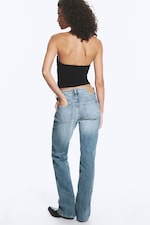 Kimberley Blue - Mellanblå - Tension Mid Waist Slim Bootcut Jeans - 7