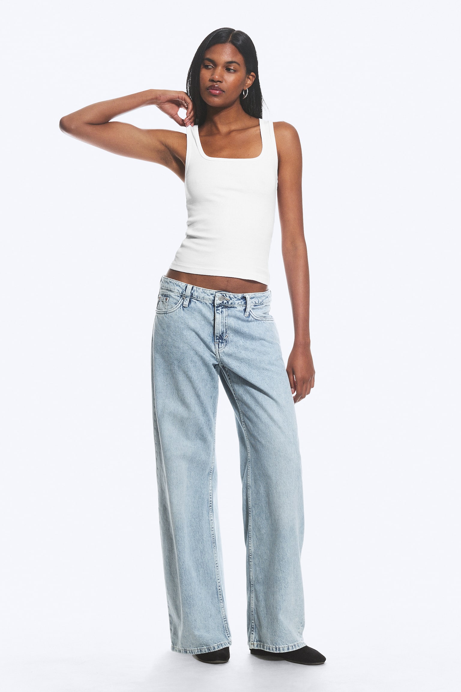 Imoo Low Rise Loose Wide Jeans - Dream Blue - Light Blue/90s Blue - Medium Blue/Washed Black - 1