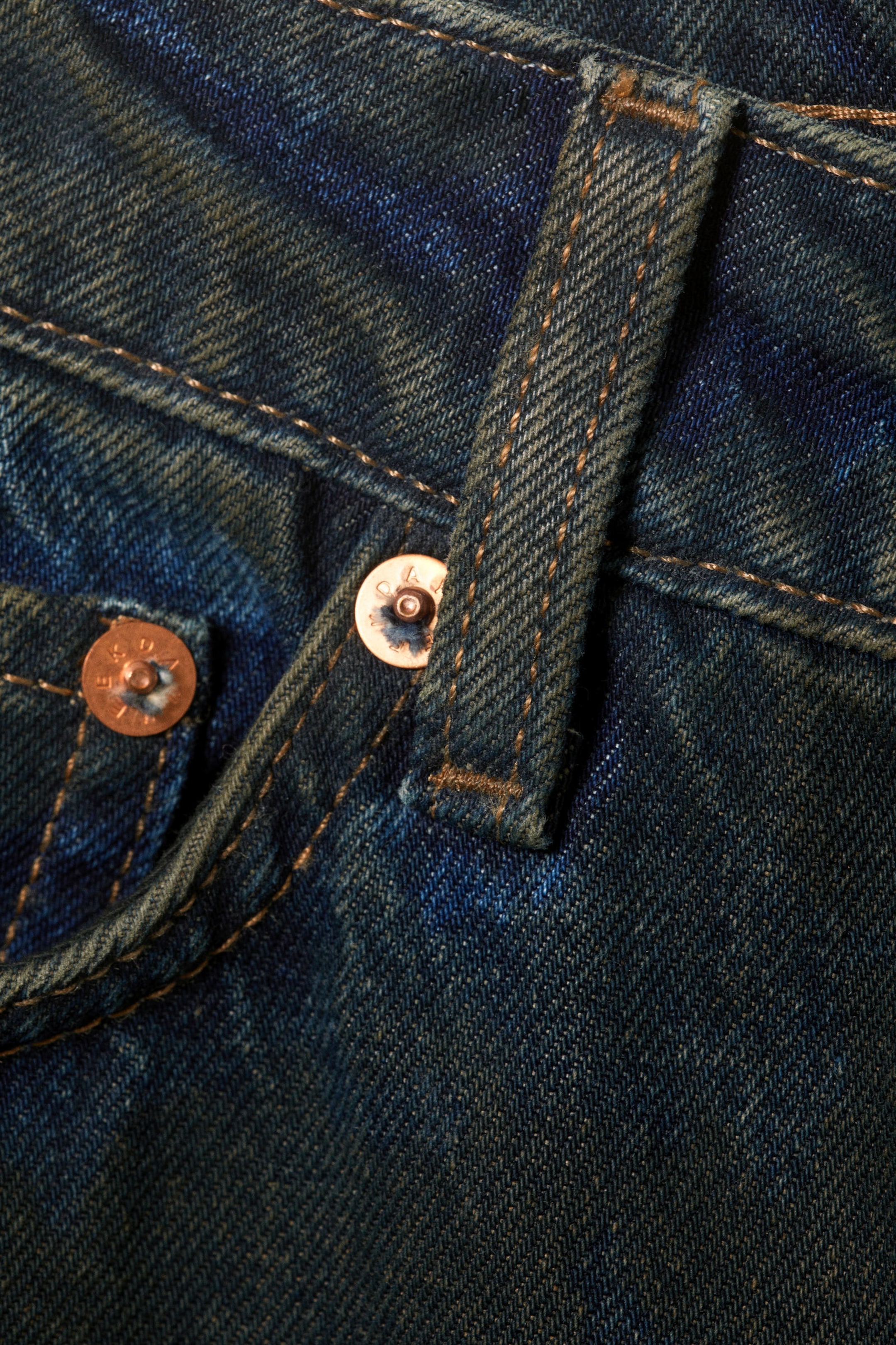 Soil Blue - Brown Stained Blue - Nail Low Rise Slim Straight Leg Jeans - 10