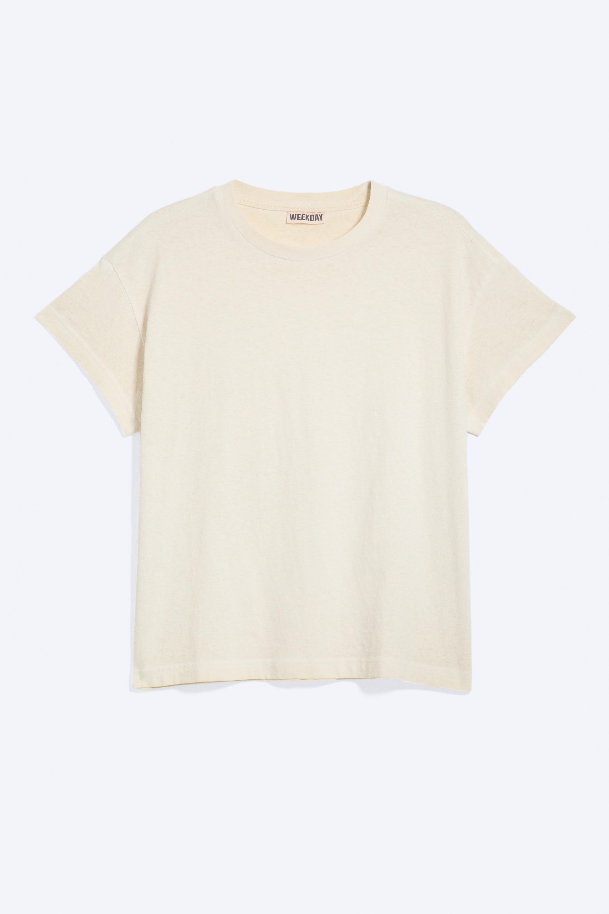 T-shirt carré en coton - Beige cendré clair/Taupe cendré clair/Noir usé