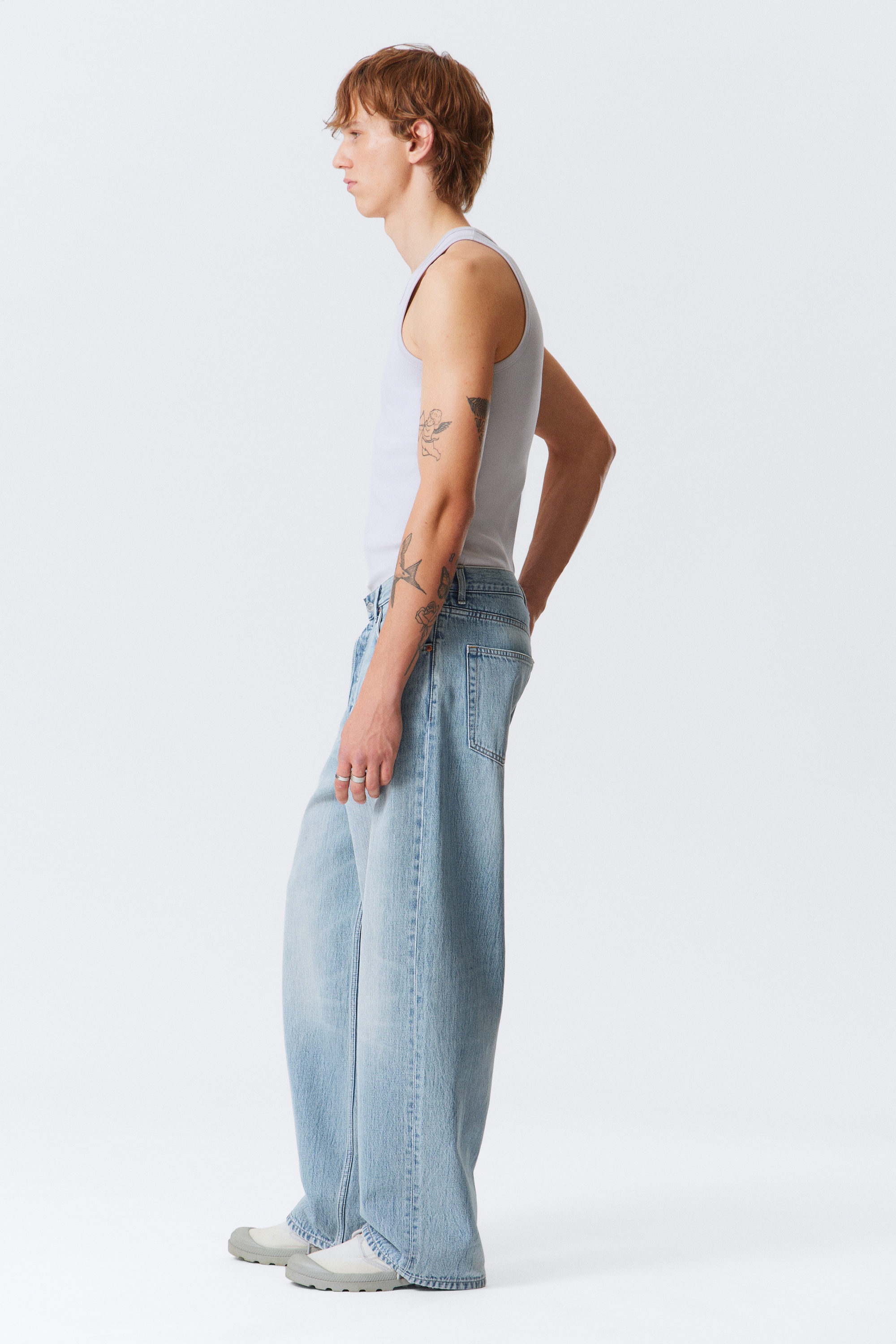 Blue Stream - Mittelblau - Astro Loose Baggy Leg Jeans - 13