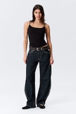 Black - Fitted Strappy Scoop Neck Singlet - 1