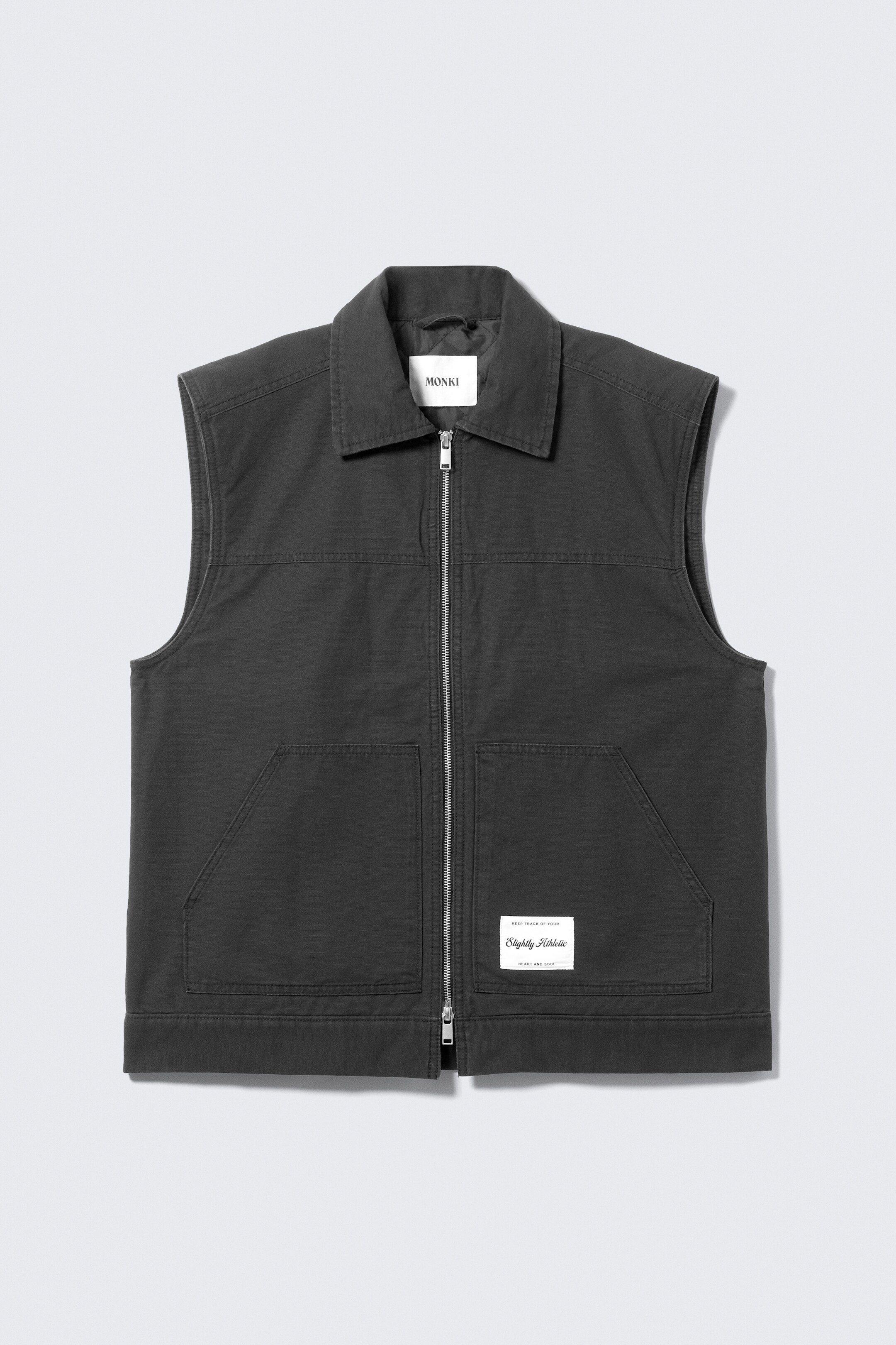 Visualizza immagine più grande: Gilet in tela con zip leggermente imbottito - Nero - DONNA | H&M IT 5