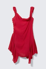 Bright Red - Sleeveless Square-Neck Mini Dress - 4