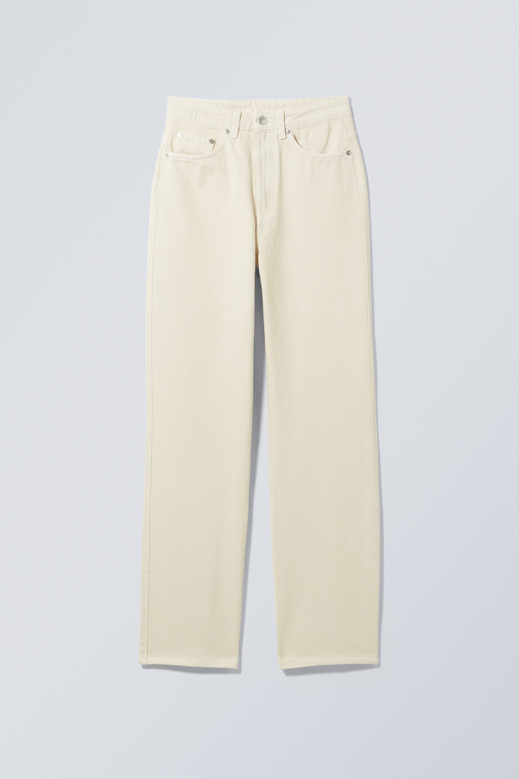 Tinted Ecru - Rowe Super High Waisted Regular Straight Jeans - 0