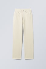 Tinted Ecru - Rowe Super High Waisted Regular Straight Jeans - 0