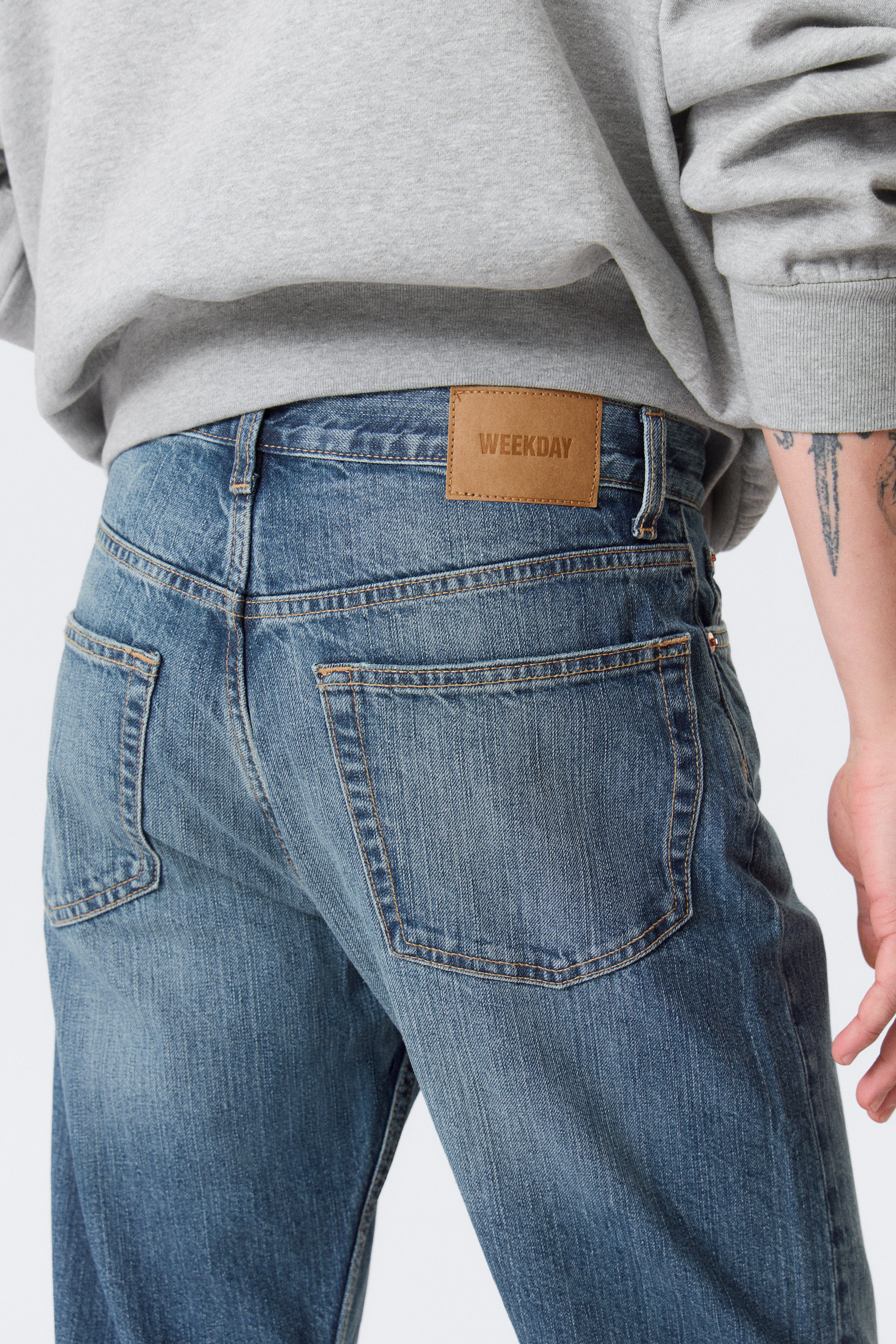 Radio Blue - Medium Blue - Space Mid Rise Relaxed Straight Leg Jeans - 5