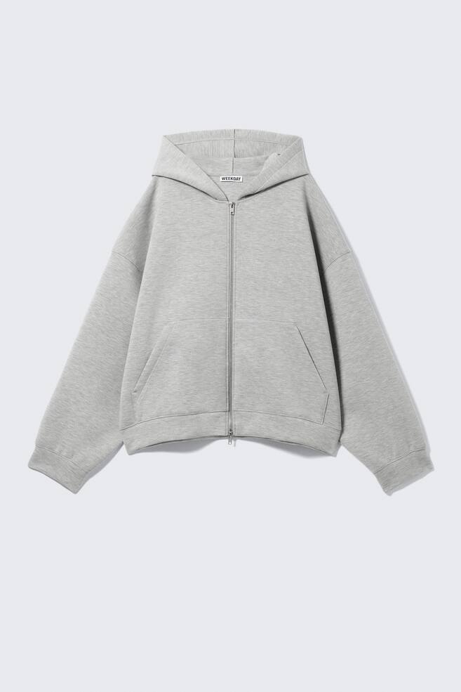 Sudadera con capucha y cremallera de neopreno - Gris jaspeado/Gris caqui/Negro - 1