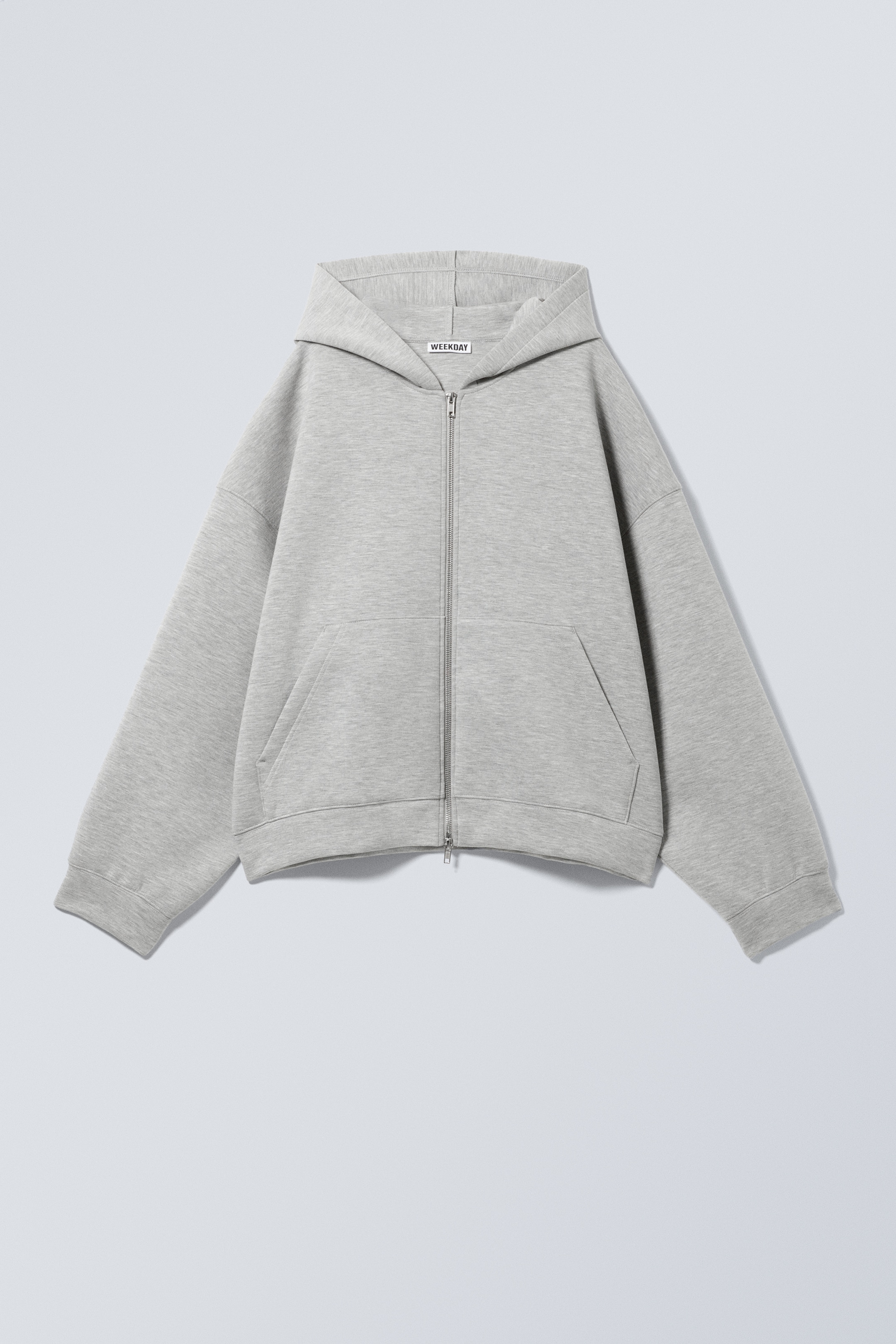 Agrandir l'image: Sweat à capuche zippé oversize en scuba - Gris chiné - FEMME | H&M FR 5