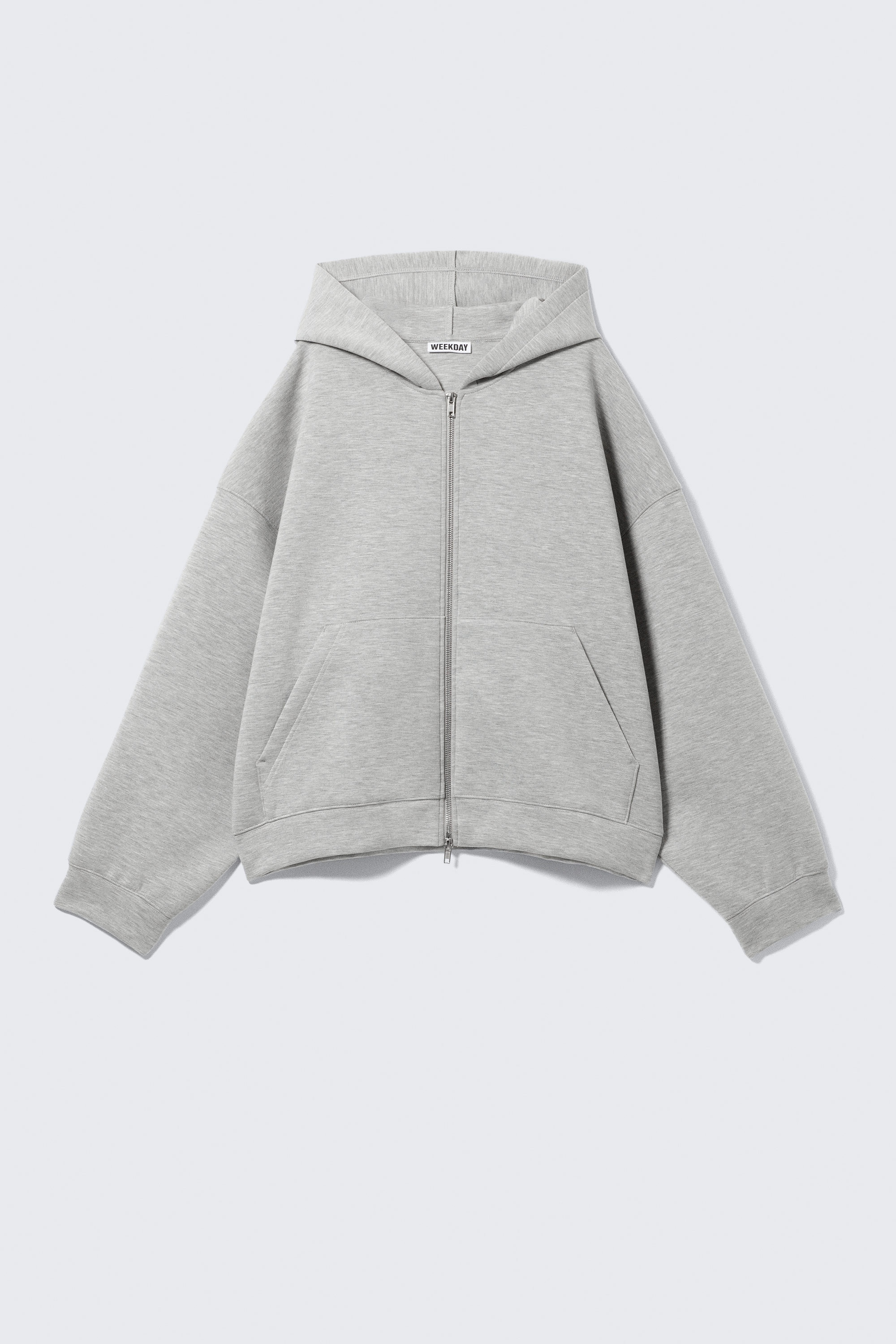Grau meliert - Oversized Scuba-Zip-Hoodie - 3