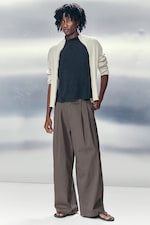 Mørk mole - Otis Baggy Plisserte Twill Chinos - 0