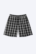 Schwarz kariert - Shorts aus Leinenmischung - 3