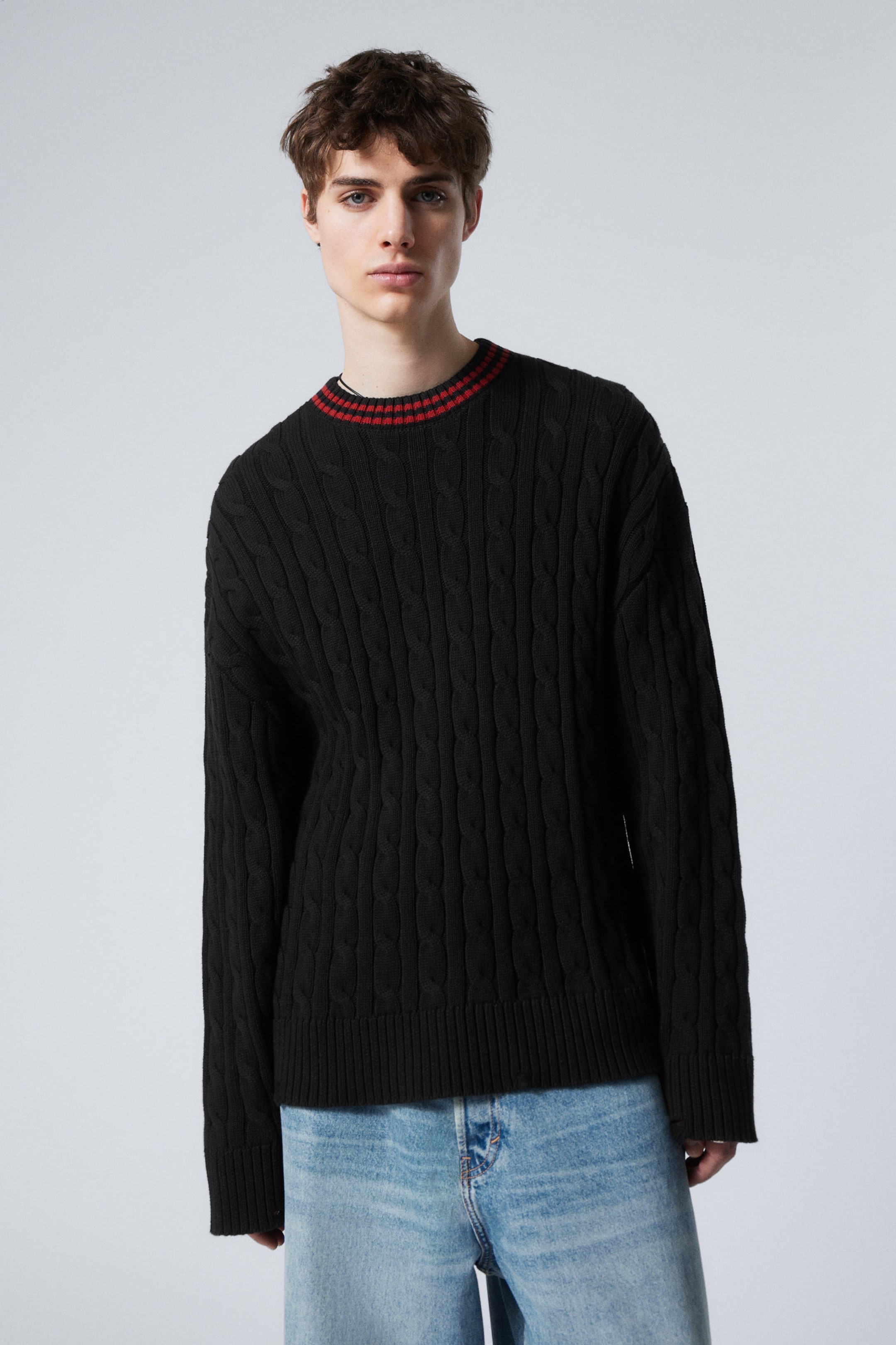 #272628 - Oversized Cable Knit Sweater - 1