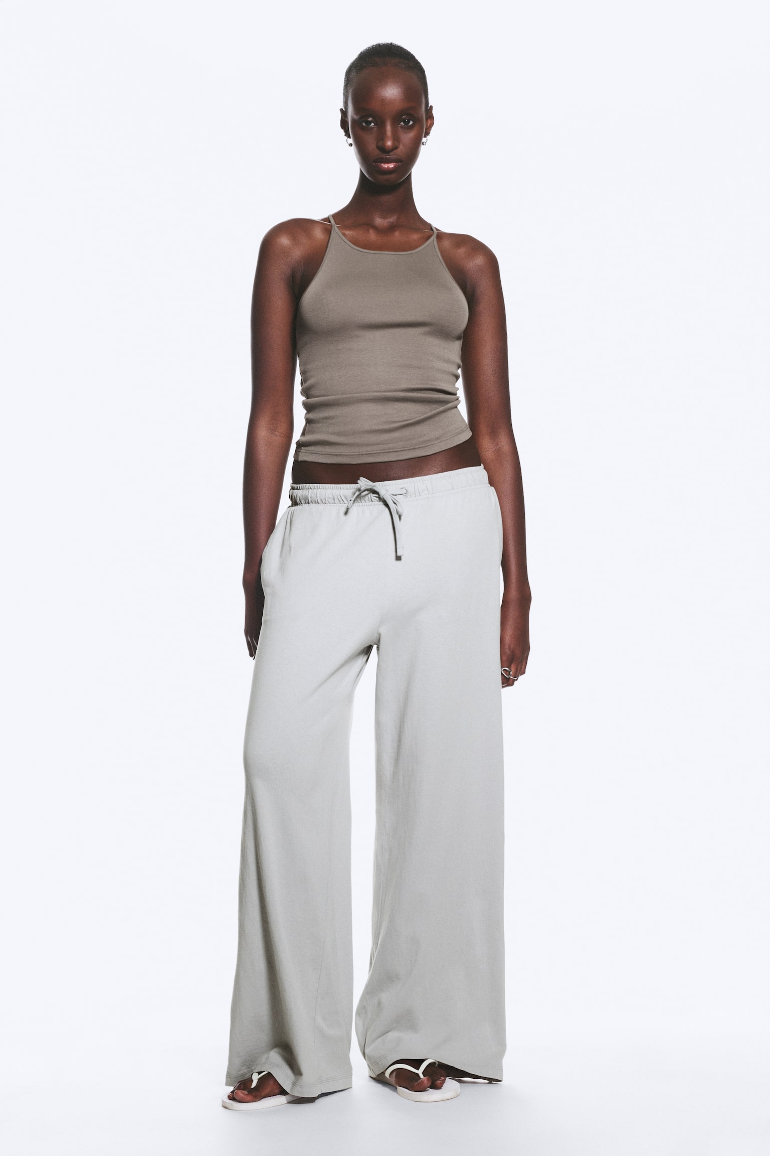 Laza Fazonú Pizsamanadrág - Világos Poros Szürke/Poros orgonalila - 1