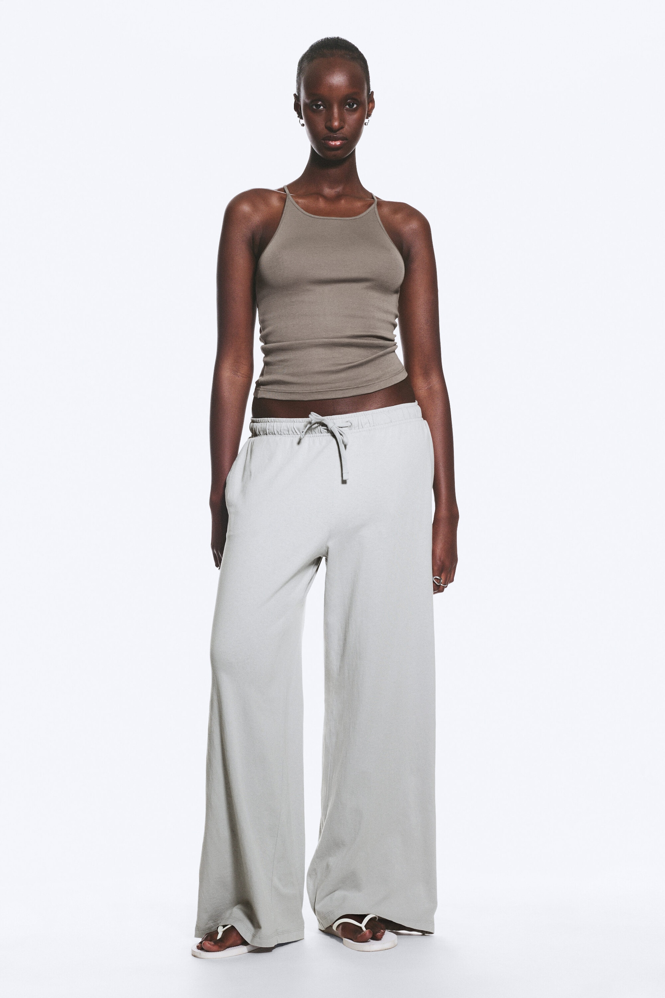 Light Dusty Grey - Relaxed Pyjama Trousers - 1