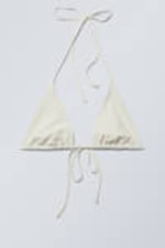 Light Beige - Structured Strappy Triangle Bikini Top - 4