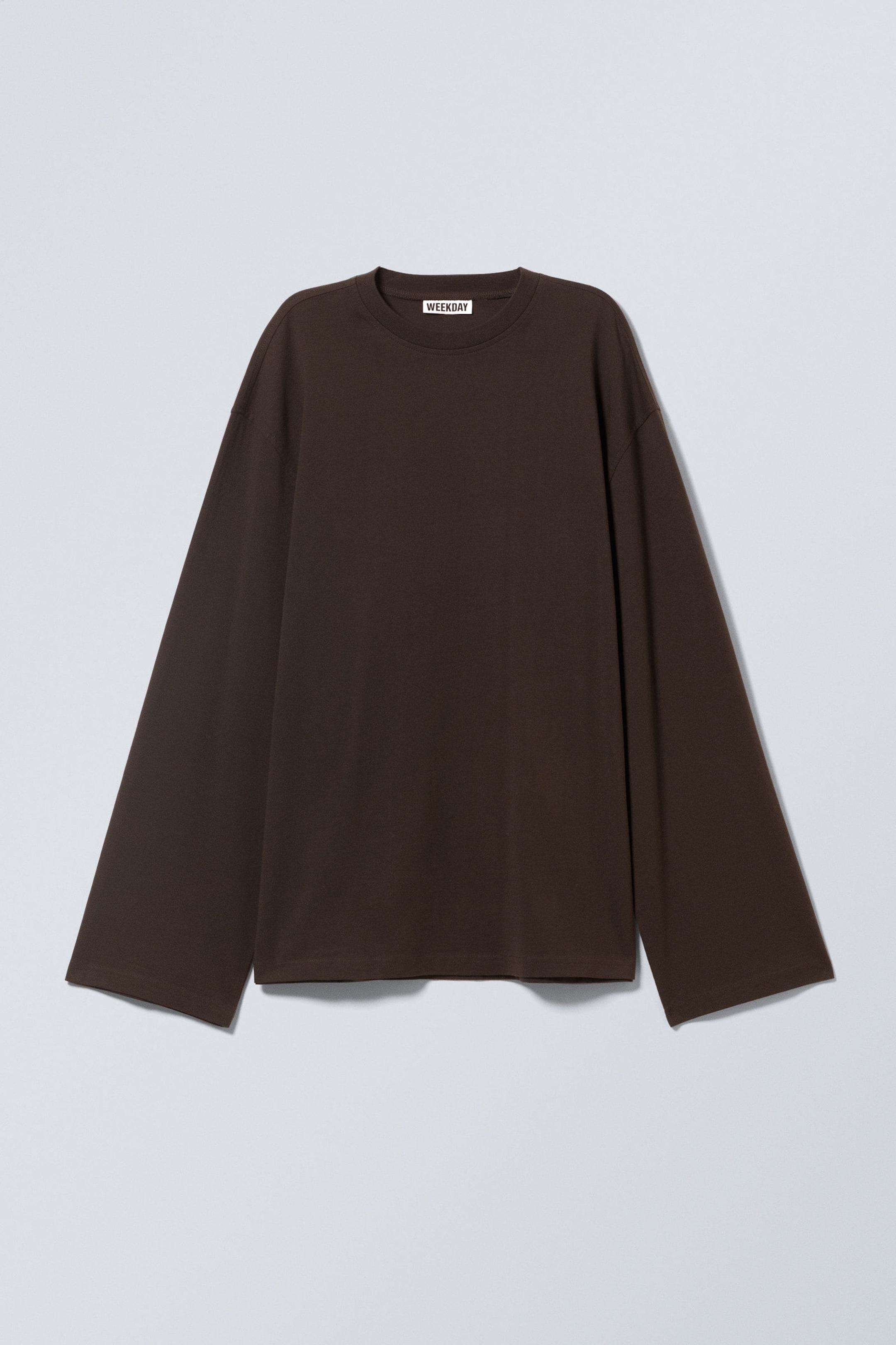 Dunkelbraun - Oversized-T-Shirt mit langen Ärmeln - 3