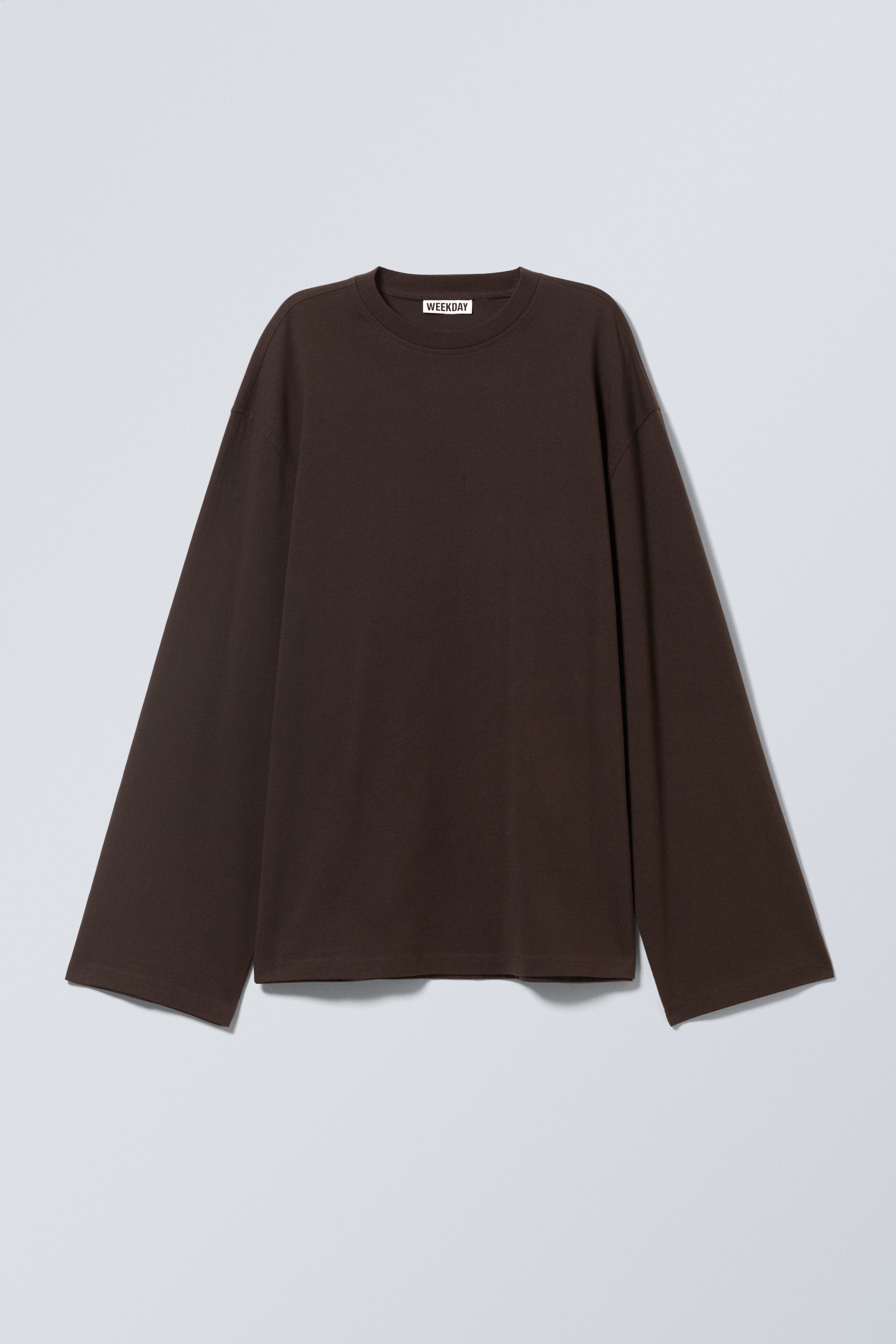 Dark Brown - Oversized Long Sleeve T-shirt - 0