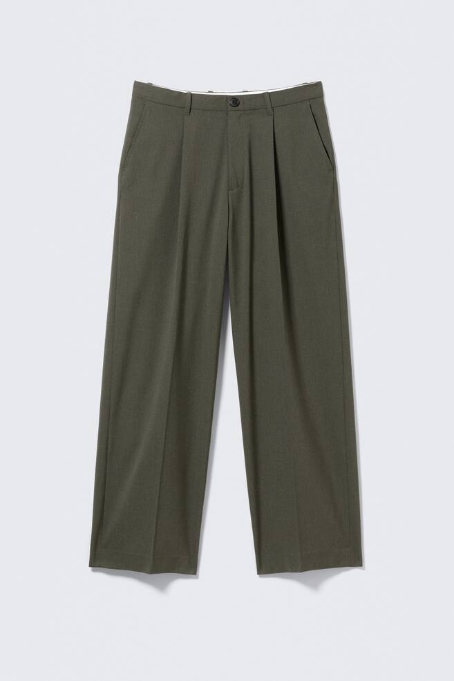 Pantalón sastre holgado Uno - Verde caqui melange/Negro/Beige jaspeado - 1