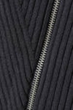Dark Grey - Slim Knitted Zip Cardigan - 1