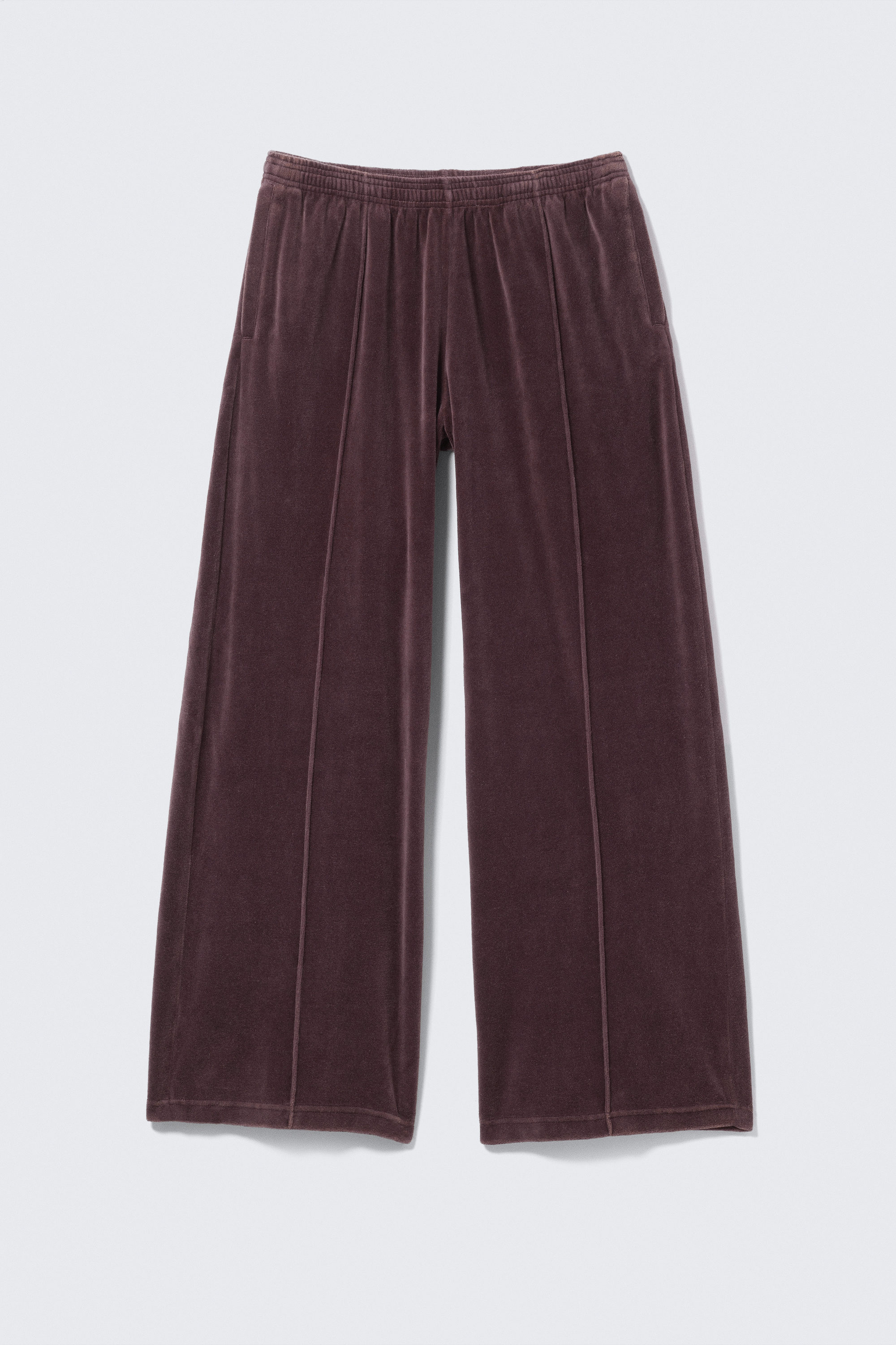 Verwaschenes Dunkelviolett - Weite Trainingshose aus verwaschenem Samt - 3