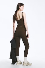 Mörkbrun - Högmidjade sporttights - 3