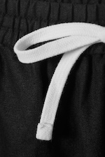 Noir - Short Relaxed Linen avec lien de serrage - 1