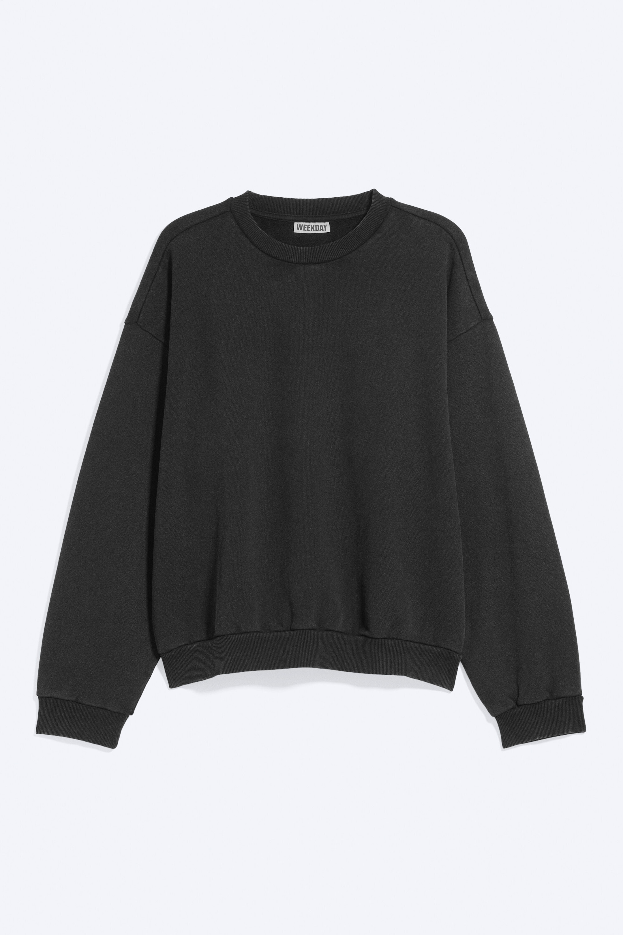 Sliten Svart - Ledig sweatshirt i kraftig bomull - 4