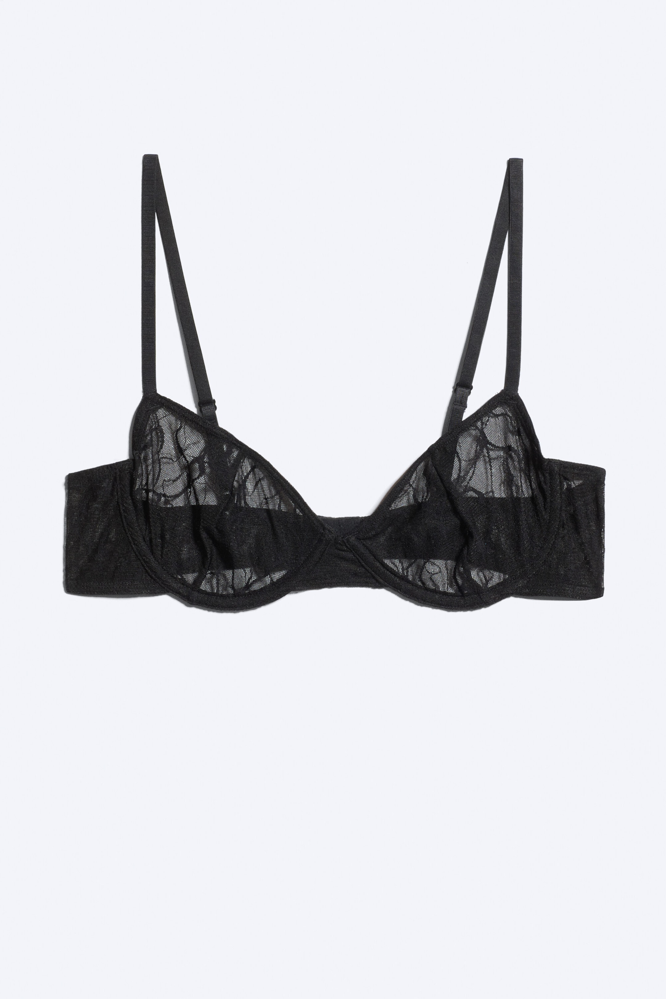 Black Lace - Sheer wire bra - 1