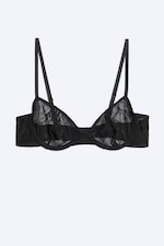 Black Lace - Sheer wire bra - 0