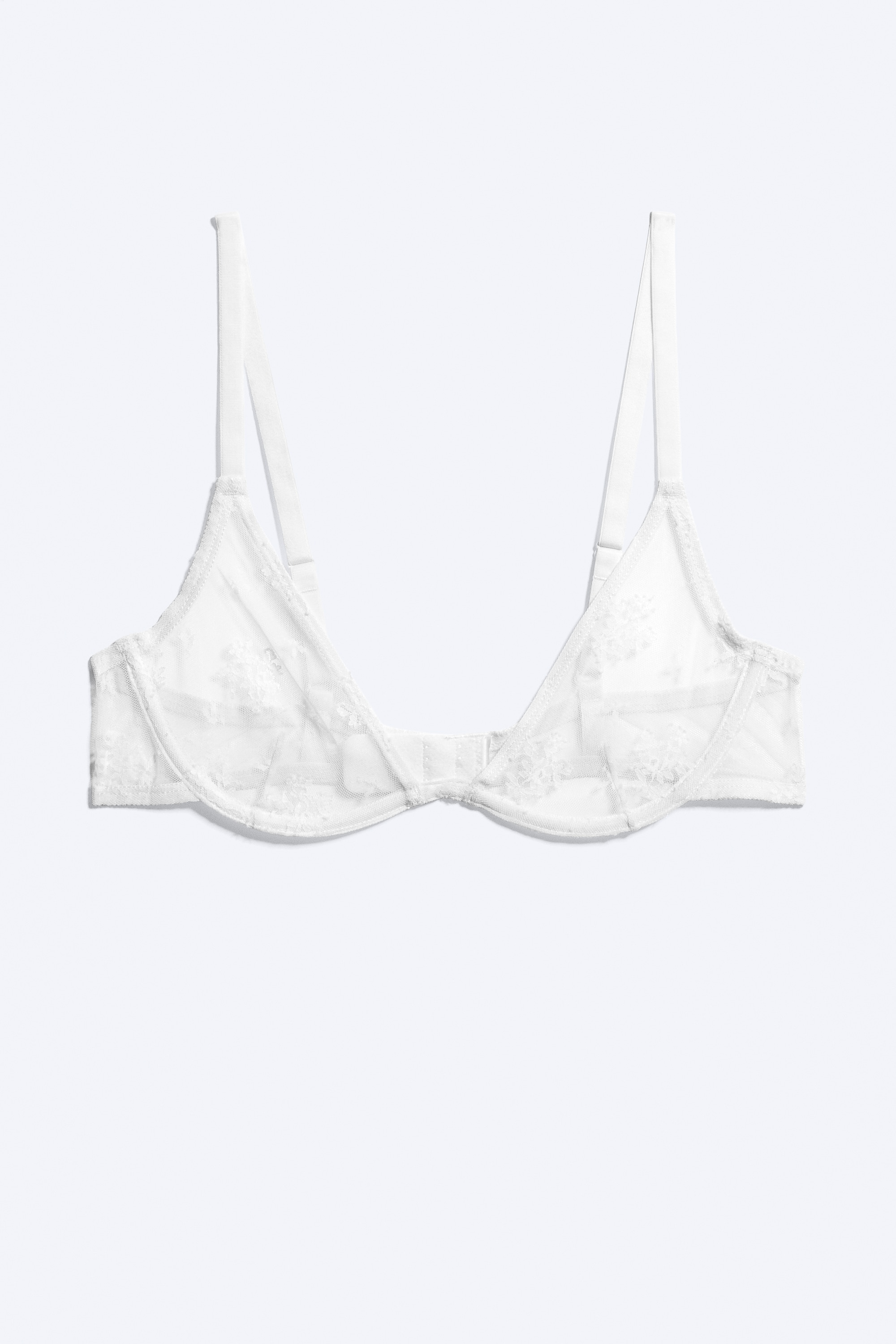 Koronkowy biustonosz fiszbinowy - Biały