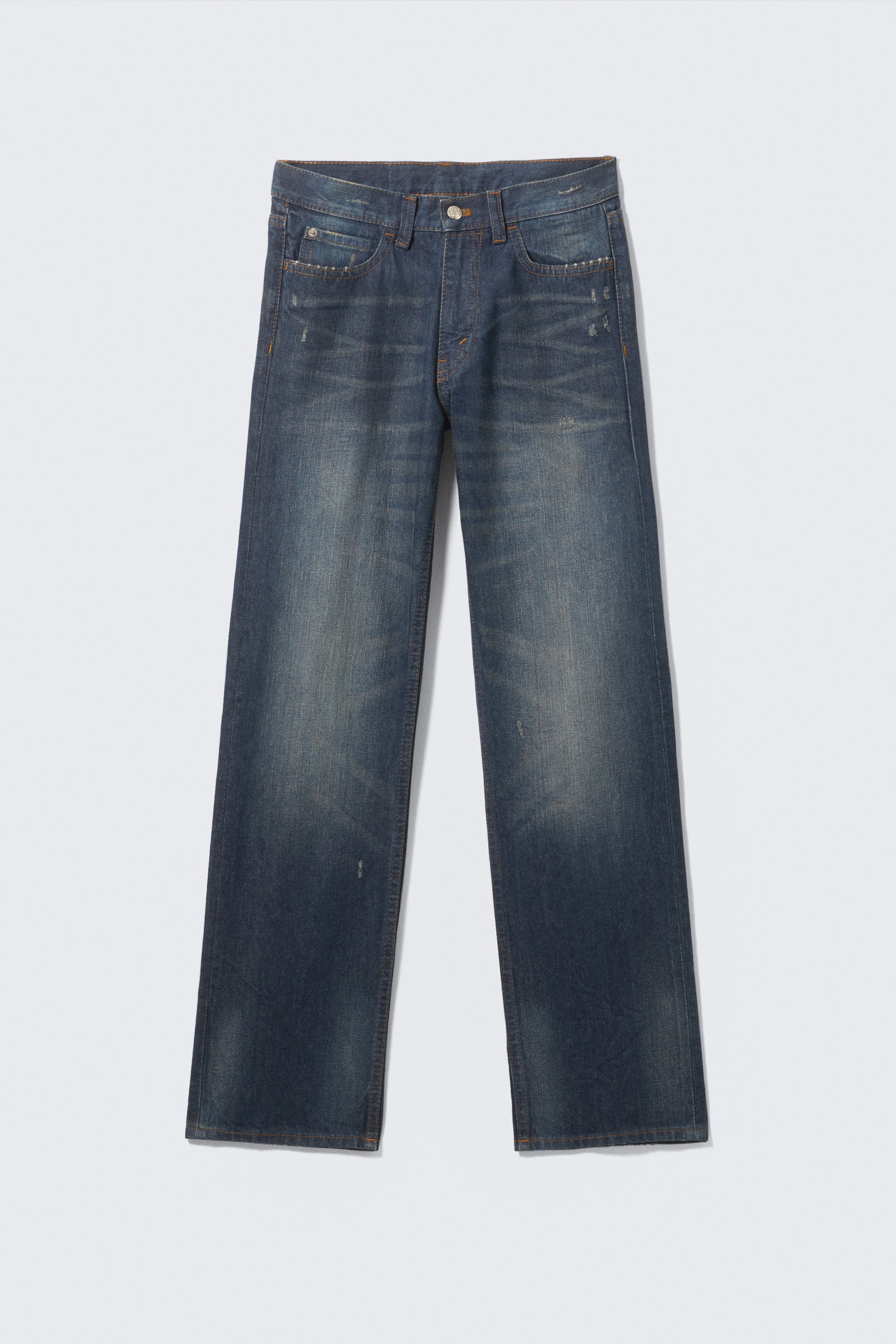 Blues - Dunkelblau - Anti – Unisex-Jeans mit niedrigem Bund - 8